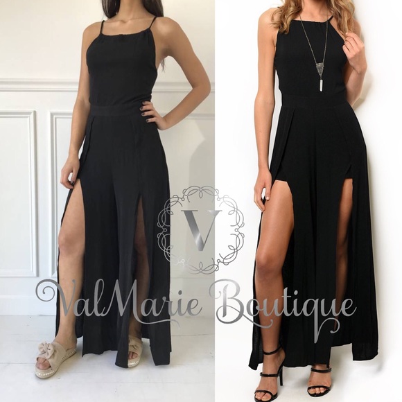 ValMarie Pants - Black jumpsuit Romper